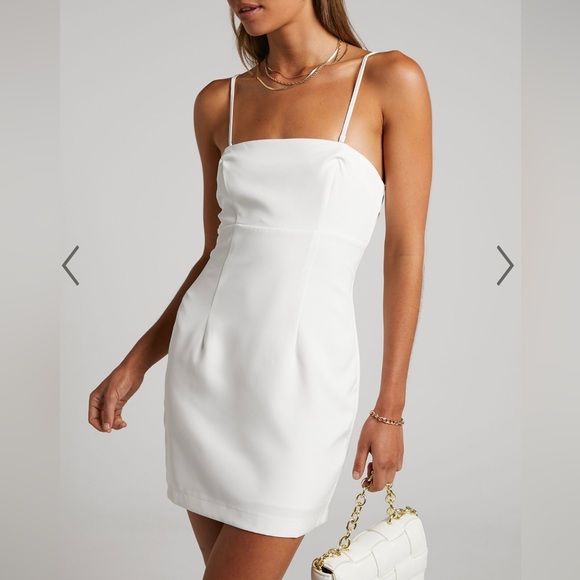 NWT STILL IN PACKAGING ShowPo Sharmiel Removable Straps Mini Dress in Ivory - Picture 5 of 6